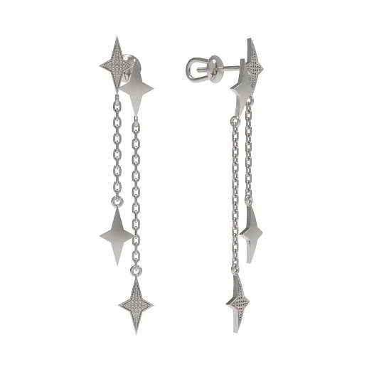 Серьги серебряные 1035062-00000 | Ювелирные изделия в сети Золотая Подкова