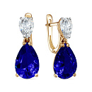 Серьги золотые 21804527Сапф. | Серьги золотые 21804527Сапф. купить по цене 89610 руб. в ювелирном магазине ⭐️ «Золотая Подкова»