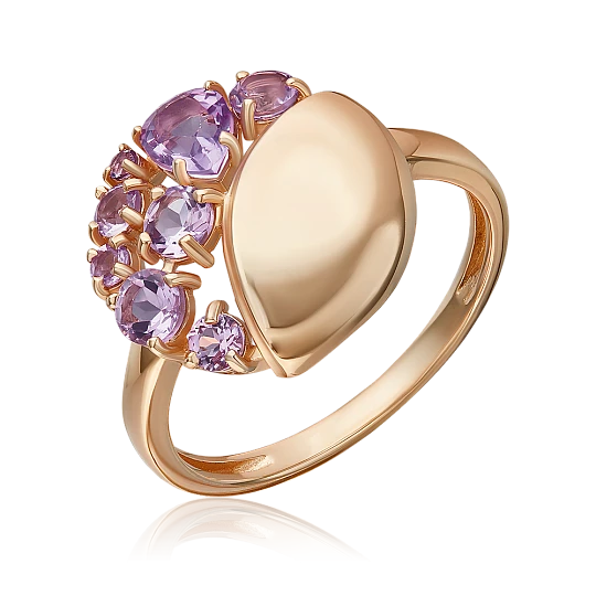 Кольцо золотое 01-5828-00-203-1110 | Кольца с аметистом купить по выгодной цене в ювелирном магазине ⭐️ «Золотая Подкова»