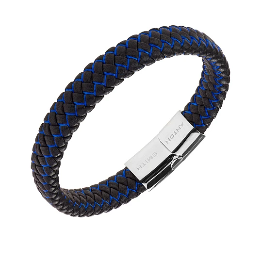 Браслет стальной AS-BR008-bkbl-1 | Стальные браслеты купить по выгодной цене в ювелирном магазине ⭐️ «Золотая Подкова»