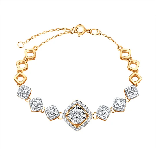 Браслет золотой Т146601219 | Браслеты с бриллиантами купить по выгодной цене в ювелирном магазине ⭐️ «Золотая Подкова»