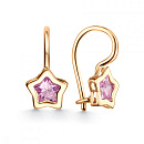 Серьги золотые С130-1137Роз | Серьги золотые С130-1137Роз купить по цене 32340 руб. в ювелирном магазине ⭐️ «Золотая Подкова»