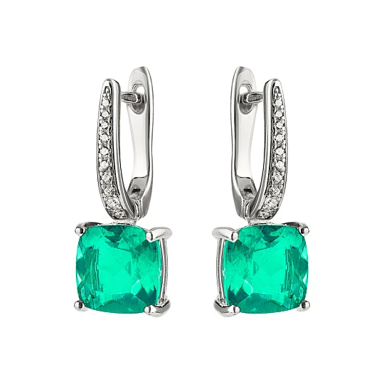 Серьги из серебра с фианитами