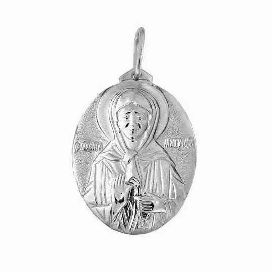 Подвеска серебряная 8555с Св.Матрона | Подвески и кулоны купить по доступной цене в ювелирном магазине «Золотая Подкова»