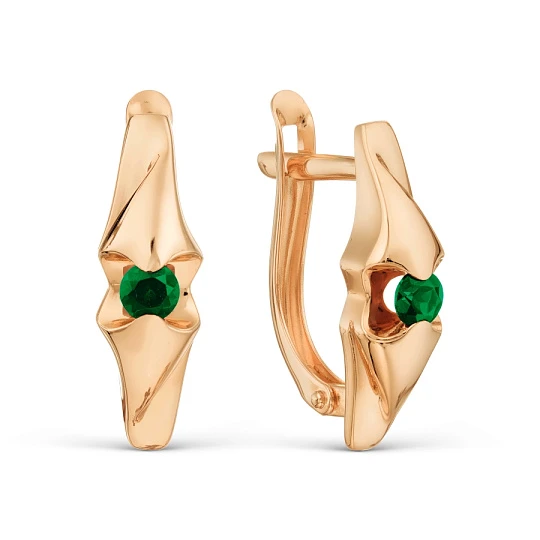 Серьги золотые Т10102Б616 | Серьги с изумрудами купить по выгодной цене в ювелирном магазине ⭐️ «Золотая Подкова»