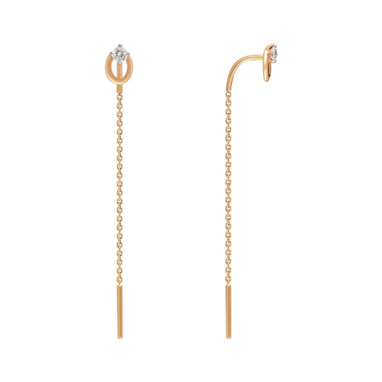 Серьги золотые 40163100 | Продевки серьги купить по выгодной цене в ювелирном магазине ⭐️ «Золотая Подкова»