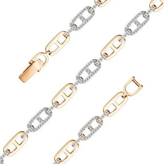 Браслет золотой 55577-100 | Браслеты с бриллиантами купить по выгодной цене в ювелирном магазине ⭐️ «Золотая Подкова»