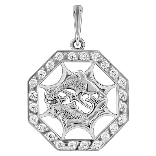 Подвеска серебряная 8401с рыбы | Подвески и кулоны с фианитом купить по выгодной цене в ювелирном магазине ⭐️ «Золотая Подкова» Подвеска серебряная 8401с рыбы | Подвески и кулоны с фианитом купить по выгодной цене в ювелирном магазине ⭐️ «Золотая Подкова»