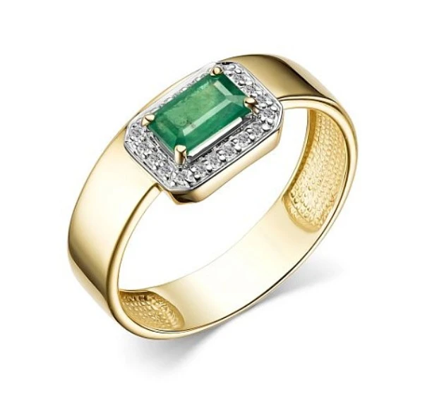 Кольцо золотое 15628-301 | Кольца с изумрудами купить по выгодной цене в ювелирном магазине ⭐️ «Золотая Подкова»