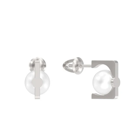 Серьги серебряные 1046312-01250-2S | Серьги с жемчугом купить по выгодной цене в ювелирном магазине ⭐️ «Золотая Подкова»