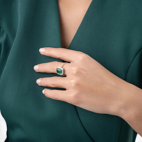 Кольцо золотое 702-00669-91-11-01-10 | Золотые кольца с изумрудами от «золотая подкова» купить по выгодной цене в ювелирном магазине ⭐️ «Золотая Подкова»