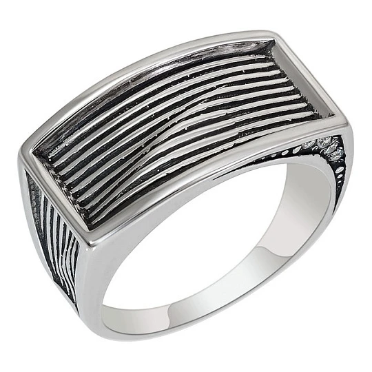 Кольцо серебряное 13457 | Ювелирные изделия в сети Золотая Подкова