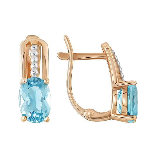 Серьги золотые 1032-11220-T | Английский замок серьги купить по выгодной цене в ювелирном магазине ⭐️ «Золотая Подкова»