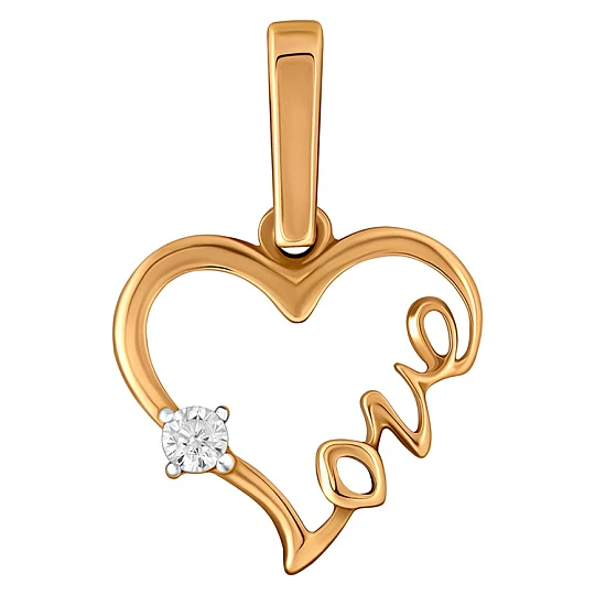 Подвеска золотая 1035013-11110 | Ювелирные изделия в сети Золотая Подкова