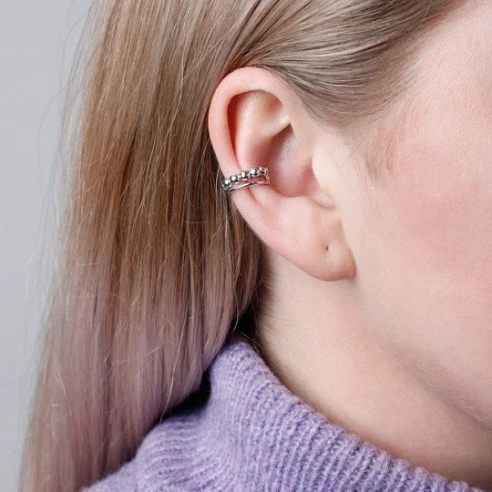 Серьги серебряные 0201519-00245 | Каффы серьги купить по выгодной цене в ювелирном магазине ⭐️ «Золотая Подкова»