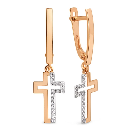 Серьги золотые 024952-1102 | Ювелирные изделия в сети Золотая Подкова