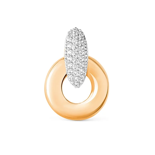 Подвеска золотая 022633-1102 | Подвески и кулоны с фианитом купить по выгодной цене в ювелирном магазине ⭐️ «Золотая Подкова»