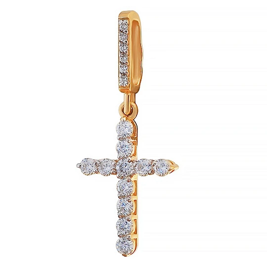 Подвеска золотая 805-00373-10-00-20-00 | Подвески и кулоны с фианитом купить по выгодной цене в ювелирном магазине ⭐️ «Золотая Подкова»