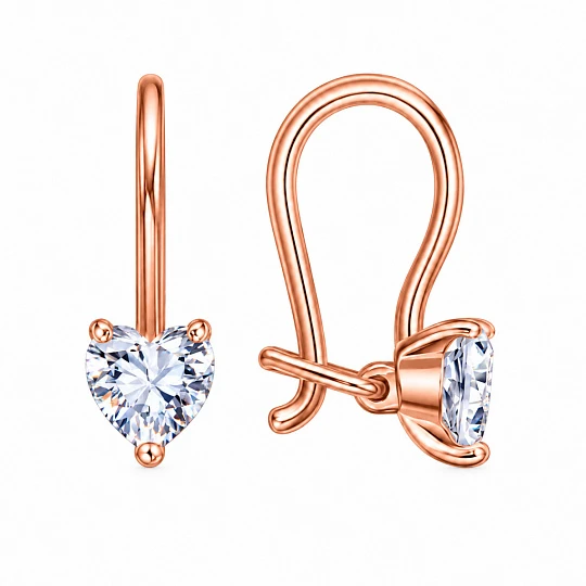 Серьги из золота с фианитами