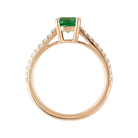 Кольцо золотое 920484Л.Цаворит | Кольца с фианитом купить по выгодной цене в ювелирном магазине ⭐️ «Золотая Подкова»