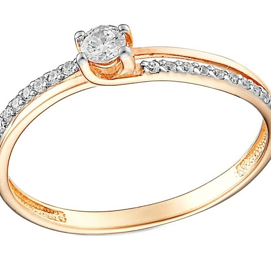 Кольцо золотое К132-1830 | Помолвочные кольца купить по выгодной цене в ювелирном магазине ⭐️ «Золотая Подкова»