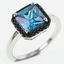 Кольцо серебряное SR-B03224-bl1 | Кольцо серебряное SR-B03224-bl1 купить по цене 5018 руб. в ювелирном магазине ⭐️ «Золотая Подкова»