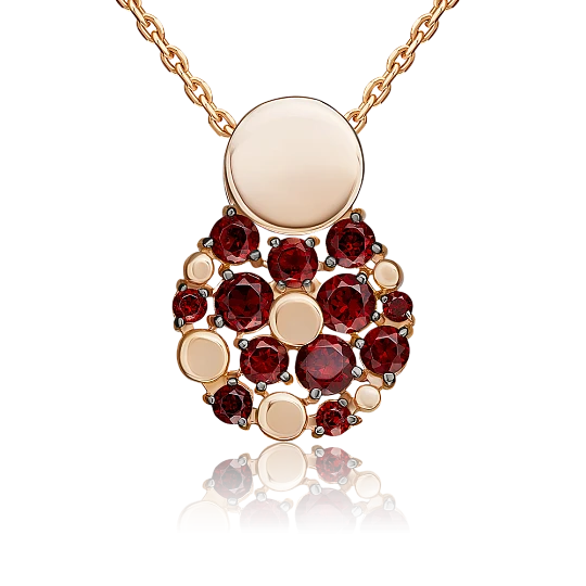 Подвеска золотая 03-3571-00-204-1110 | Подвески и кулоны с гранатом купить по выгодной цене в ювелирном магазине ⭐️ «Золотая Подкова»