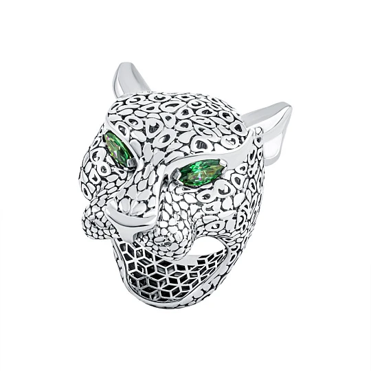 Кольцо серебряное 00586-10-090107-11 | Кольца с изумрудами купить по выгодной цене в ювелирном магазине ⭐️ «Золотая Подкова»