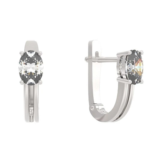 Серьги из серебра с фианитами