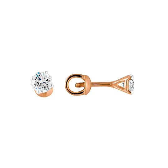 Серьги из золота с фианитами