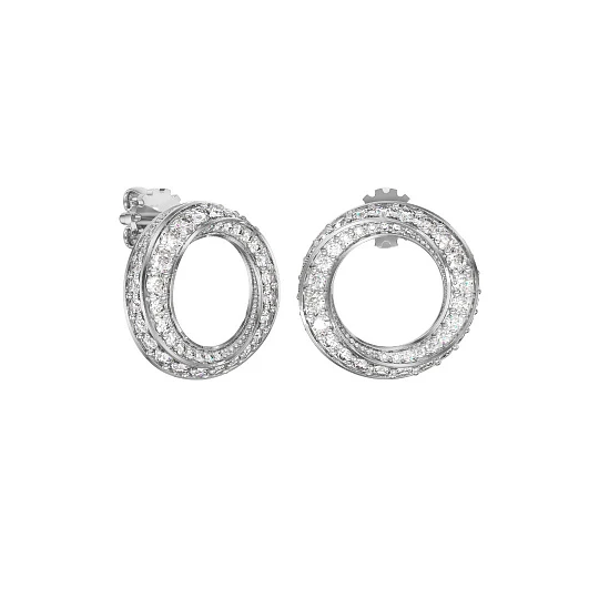 Серьги из серебра с фианитами