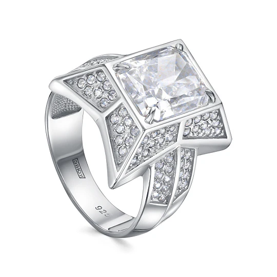 Кольцо серебряное 11-793-21500 | Кольца с фианитом купить по выгодной цене в ювелирном магазине ⭐️ «Золотая Подкова»