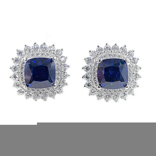 Серьги из серебра с фианитами