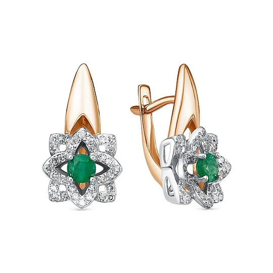 Серьги золотые С1945-123 | Серьги с изумрудами купить по выгодной цене в ювелирном магазине ⭐️ «Золотая Подкова»