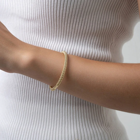 Браслет золотой 00456-60-030001-00 | Жесткие браслеты купить по выгодной цене в ювелирном магазине ⭐️ «Золотая Подкова»