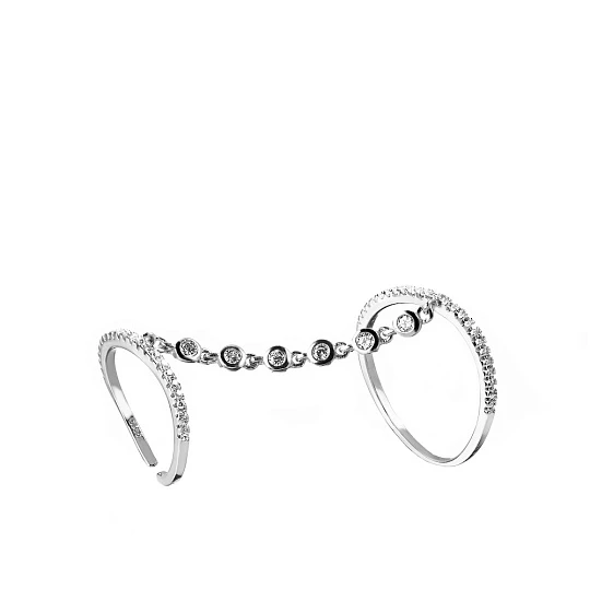 Кольцо серебряное CAR1939 | Кольца купить по доступной цене в ювелирном магазине «Золотая Подкова»