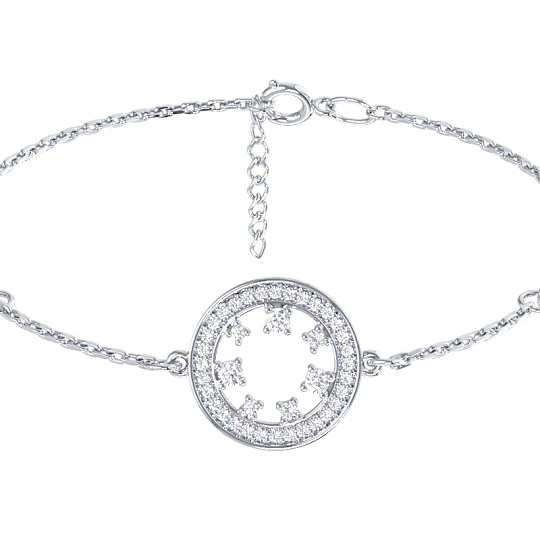 Браслет серебряный 7121604-00775 | Браслеты с фианитом купить по выгодной цене в ювелирном магазине ⭐️ «Золотая Подкова»