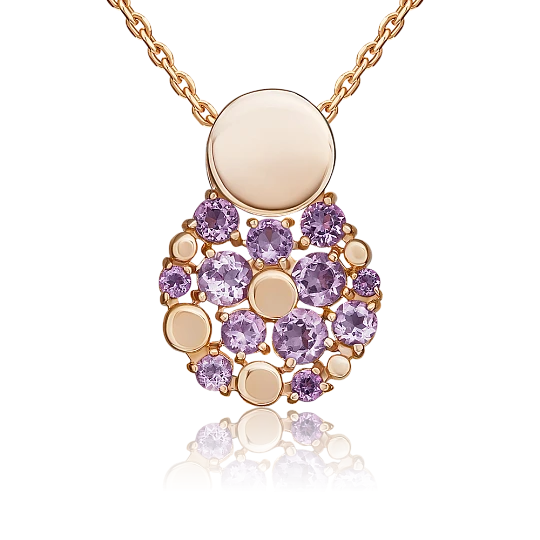 Подвеска золотая 03-3571-00-203-1110 | Подвески и кулоны с аметистом купить по выгодной цене в ювелирном магазине ⭐️ «Золотая Подкова»