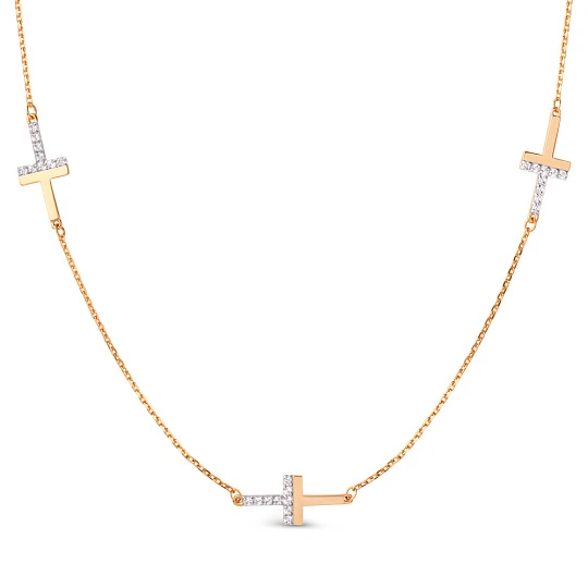 Колье золотое 025808-1102 | Золотые колье купить по выгодной цене в ювелирном магазине ⭐️ «Золотая Подкова»