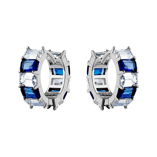 Серьги серебряные B20559-E-bl | Конго серьги купить по выгодной цене в ювелирном магазине ⭐️ «Золотая Подкова»