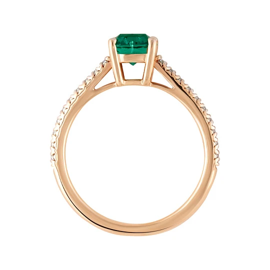 Кольцо золотое 920484Изумруд гт. | Кольца с фианитом купить по выгодной цене в ювелирном магазине ⭐️ «Золотая Подкова»