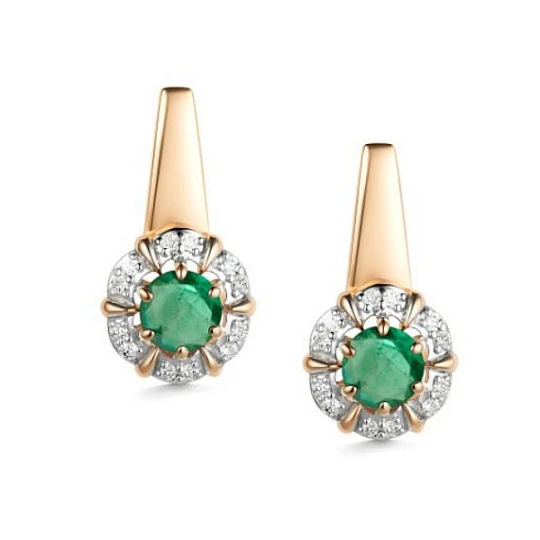 Серьги золотые 25939-101 | Серьги с изумрудами купить по выгодной цене в ювелирном магазине ⭐️ «Золотая Подкова» Серьги золотые 25939-101 | Серьги с изумрудами купить по выгодной цене в ювелирном магазине ⭐️ «Золотая Подкова»