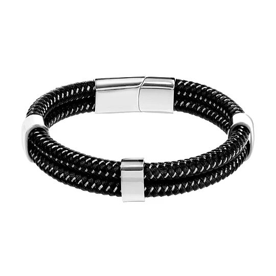 Браслет стальной AS-BR133-bk | Ювелирные изделия Мужские купить по выгодной цене в ювелирном магазине ⭐️ «Золотая Подкова»