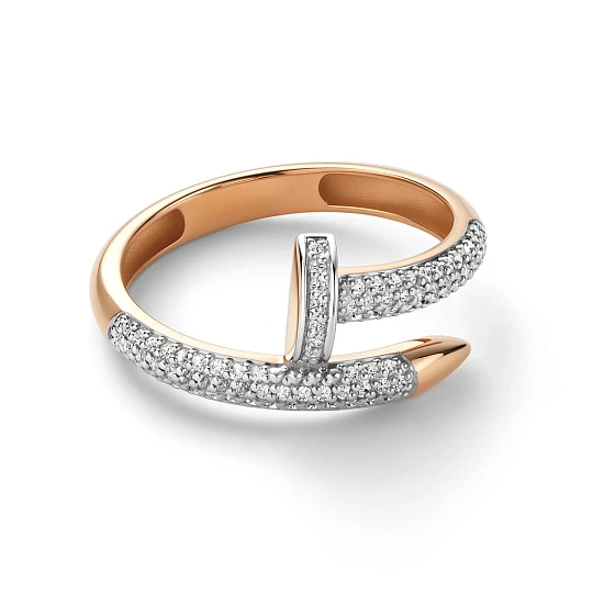 Кольцо золотое 16040-100 | Кольца с бриллиантами купить по выгодной цене в ювелирном магазине ⭐️ «Золотая Подкова»