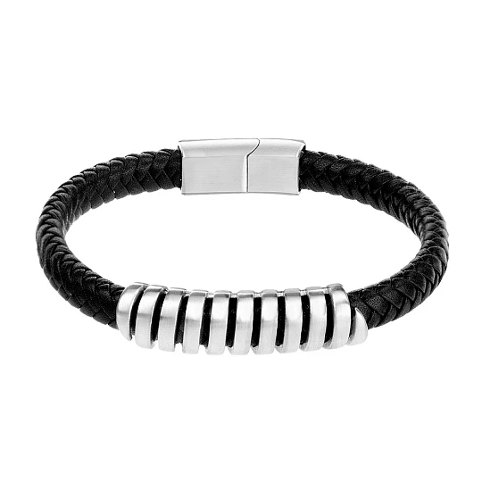 Браслет стальной AS-BR131-bk | Мужские браслеты купить по выгодной цене в ювелирном магазине ⭐️ «Золотая Подкова»