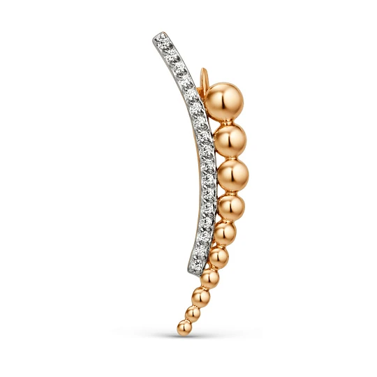 Брошь золотая 011888-1102 | Броши с фианитом купить по выгодной цене в ювелирном магазине ⭐️ «Золотая Подкова»