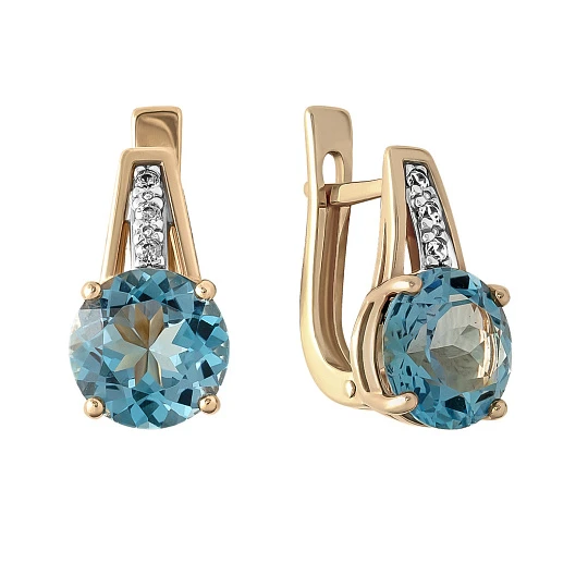 Серьги золотые 1020302-11130-T | Английский замок серьги купить по выгодной цене в ювелирном магазине ⭐️ «Золотая Подкова»