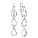 Серьги серебряные С-7312р200 | Серьги серебряные С-7312р200 купить по цене 4934 руб. в ювелирном магазине ⭐️ «Золотая Подкова»