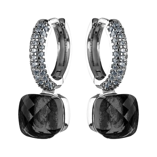 Серьги серебряные SET15784E-gy | Английский замок серьги купить по выгодной цене в ювелирном магазине ⭐️ «Золотая Подкова»