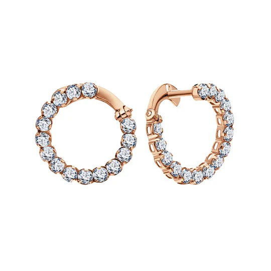 Серьги из золота с фианитами
